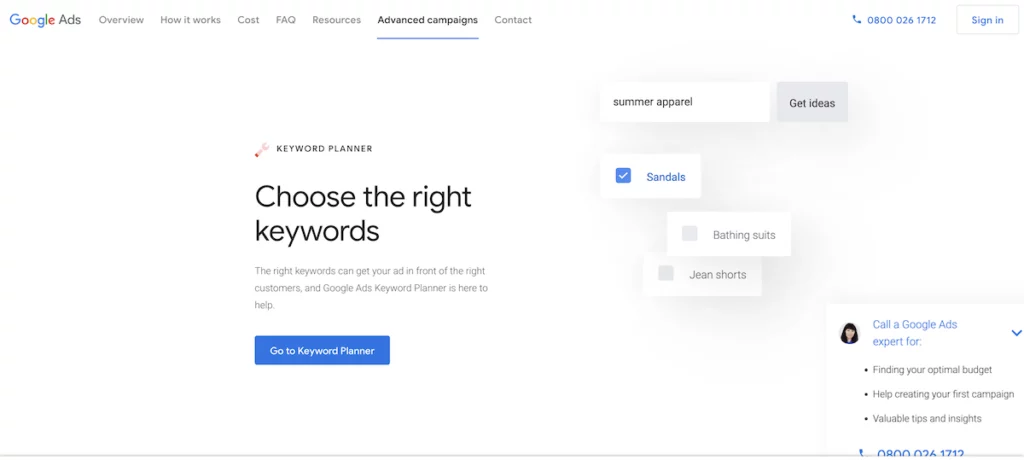 Google Keyword Planner